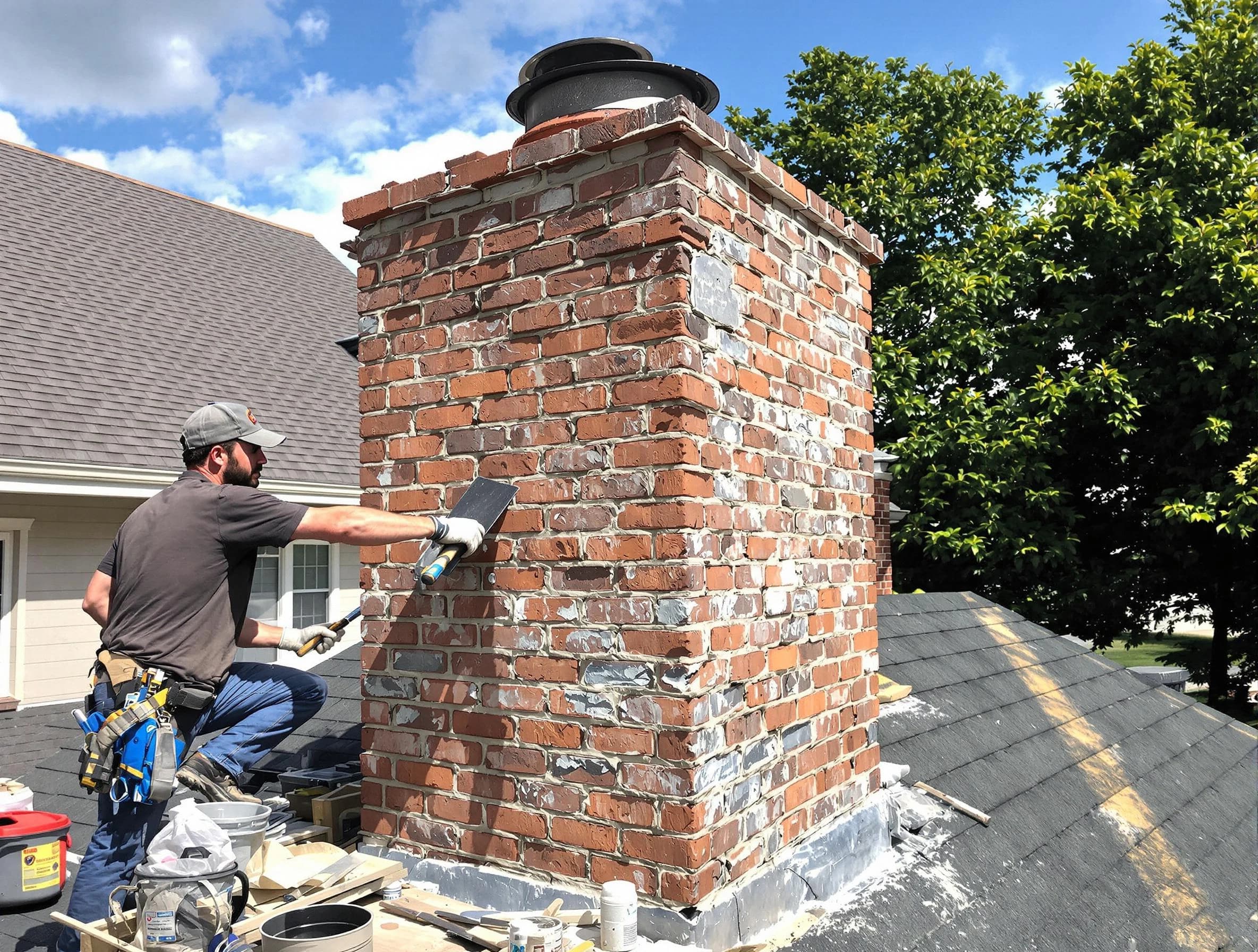 Completed chimney rebuild by Centennial Chimney Sweep in Centennial, CO