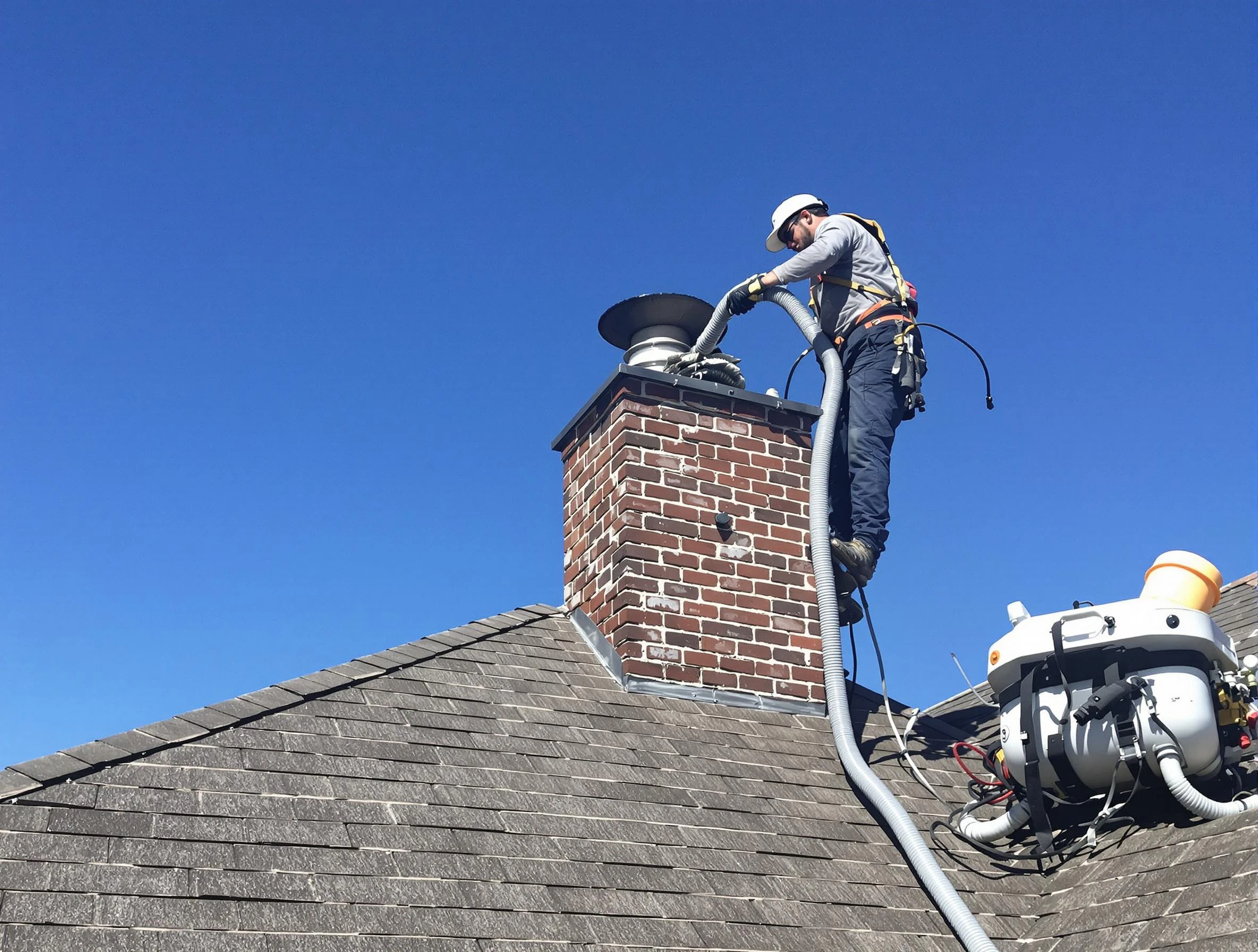 Dedicated Centennial Chimney Sweep team member cleaning a chimney in Centennial, CO