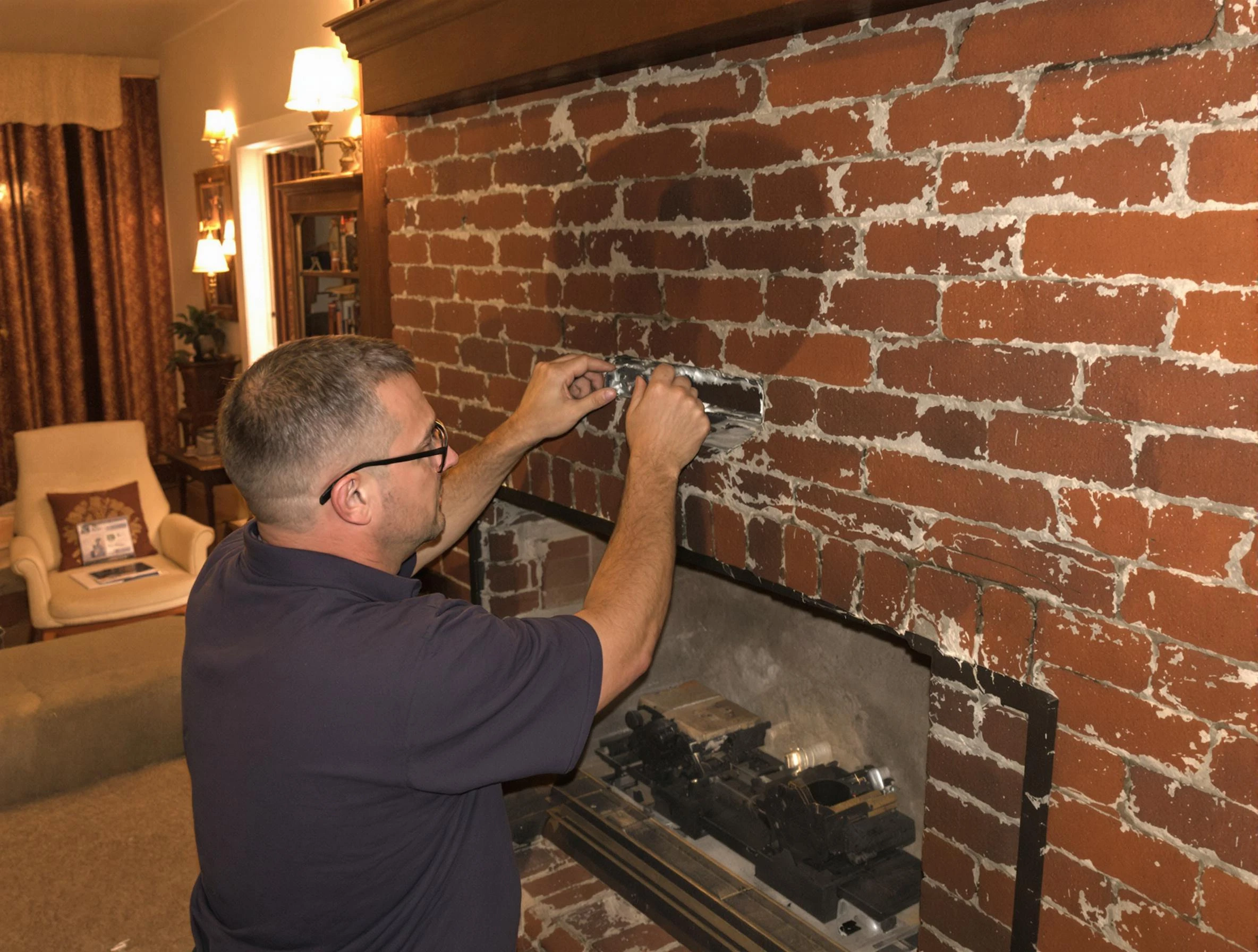 Centennial Chimney Sweep expert fixing a fireplace in Centennial, CO